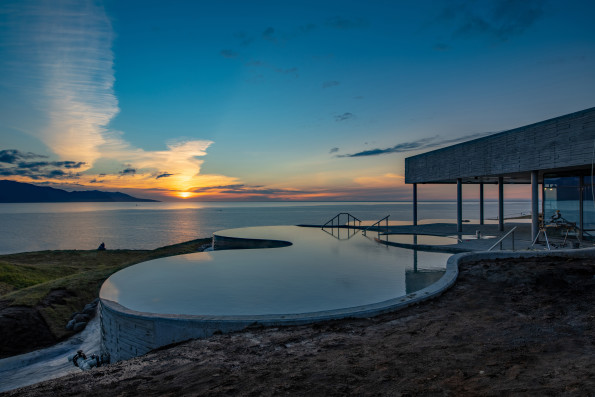 GeoSea sea bath is a great spot to watch sunsets at Skjálfandi Bay © Gaukur Hjartarson