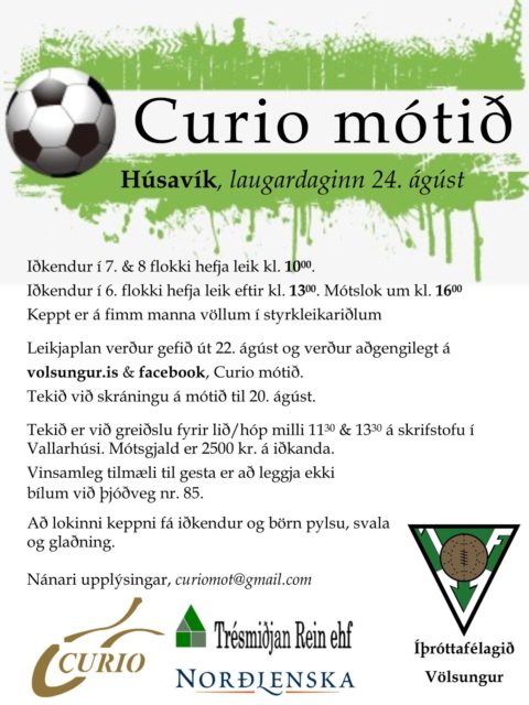 Program Curio mótið 2019
